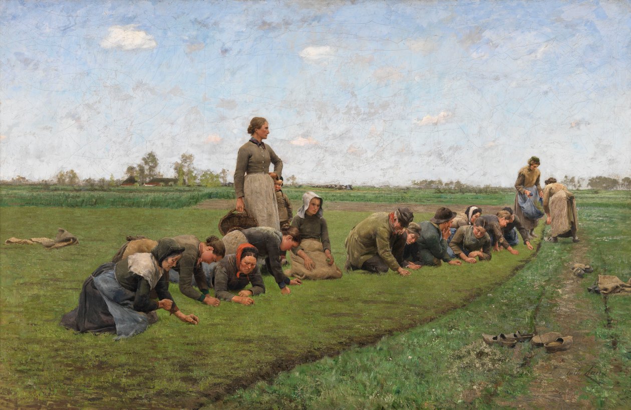 Luking av lin i Flandern av Emile Claus