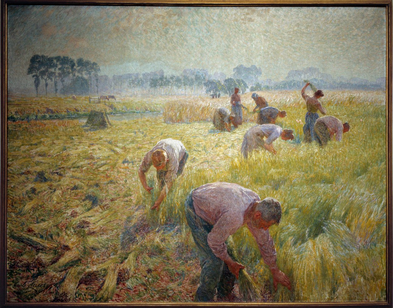 La collolte du linen Maleri av Emile Claus (1849-1924) 1904 Søn. 1,56 X 2,01 m Brussel, Royal Museum of Fine Arts av Emile Claus