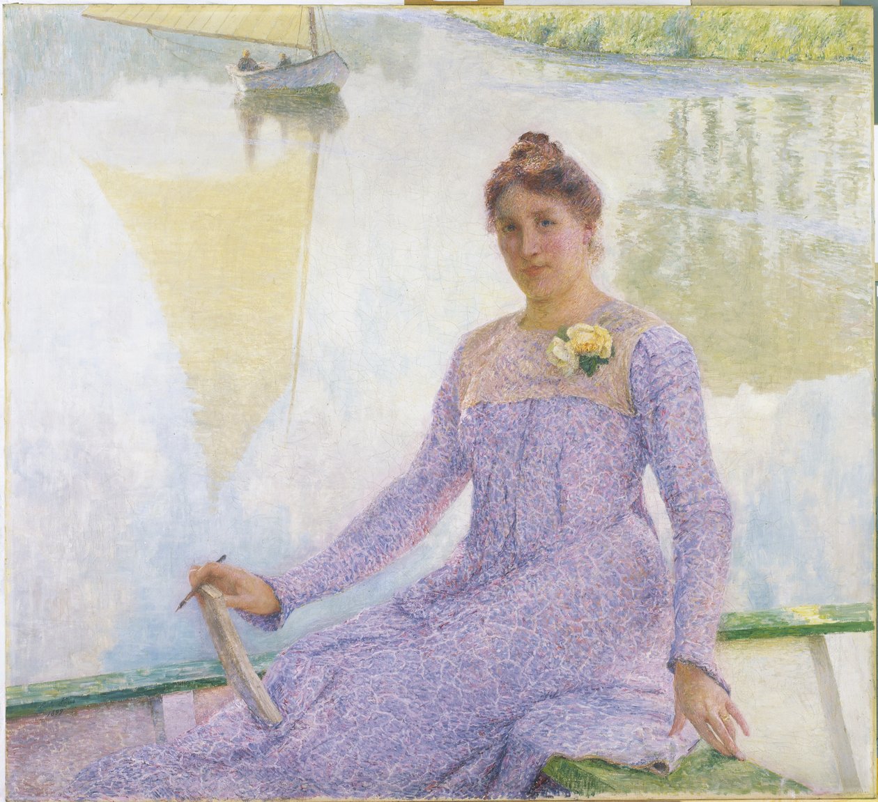 Portrett av kunstneren Anne de Weert av Emile Claus
