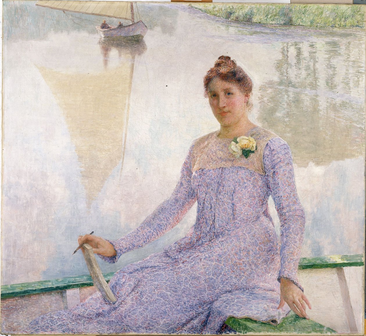 Portrett av kunstneren Anna De Weert av Emile Claus