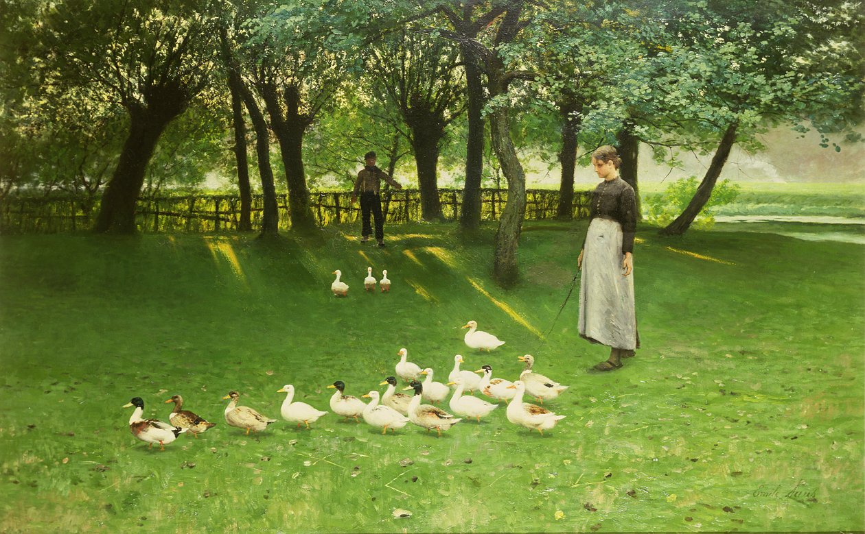 The Duck Girl, tidlig på 1880-tallet av Emile Claus