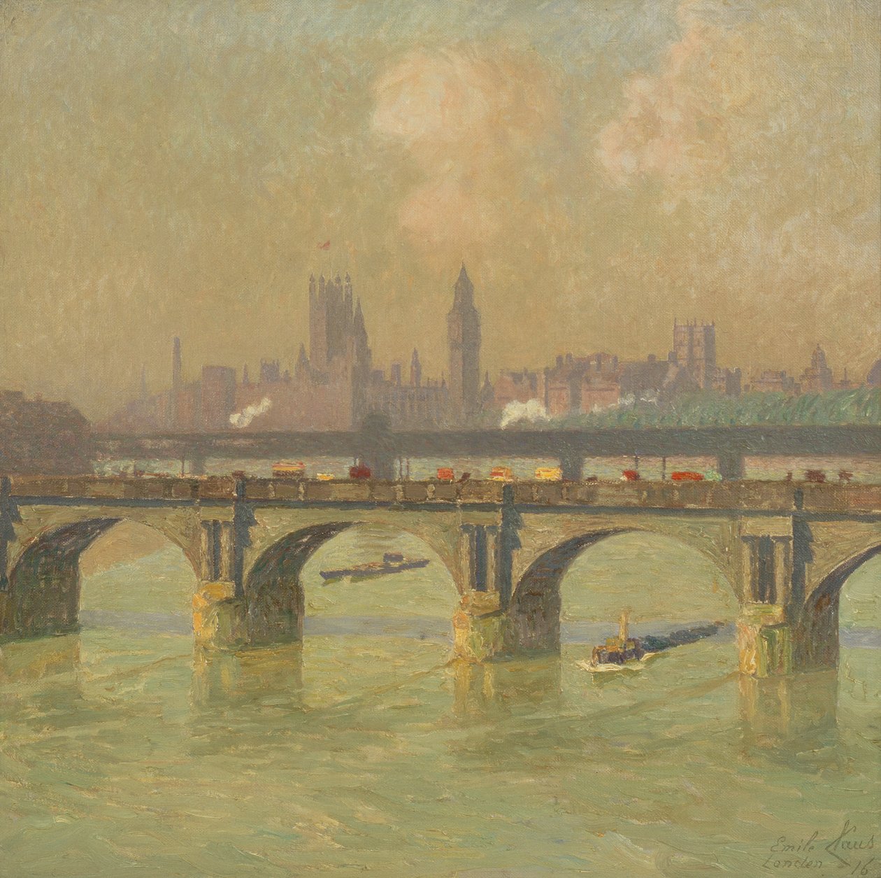 Waterloo Bridge og Hungerford Bridge av Emile Claus