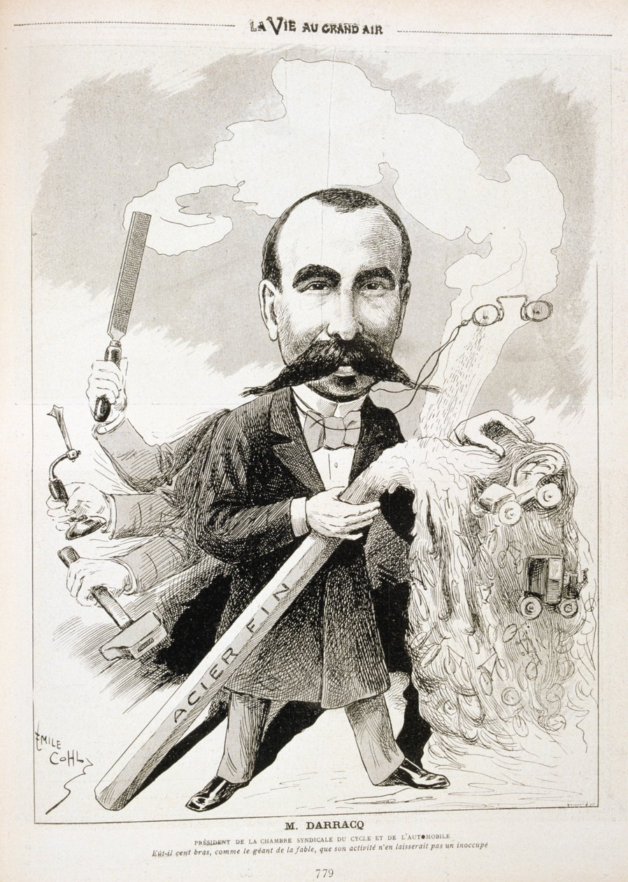Pierre-Alexander Darracq, fransk bilprodusent, 1901 av Emile Cohl