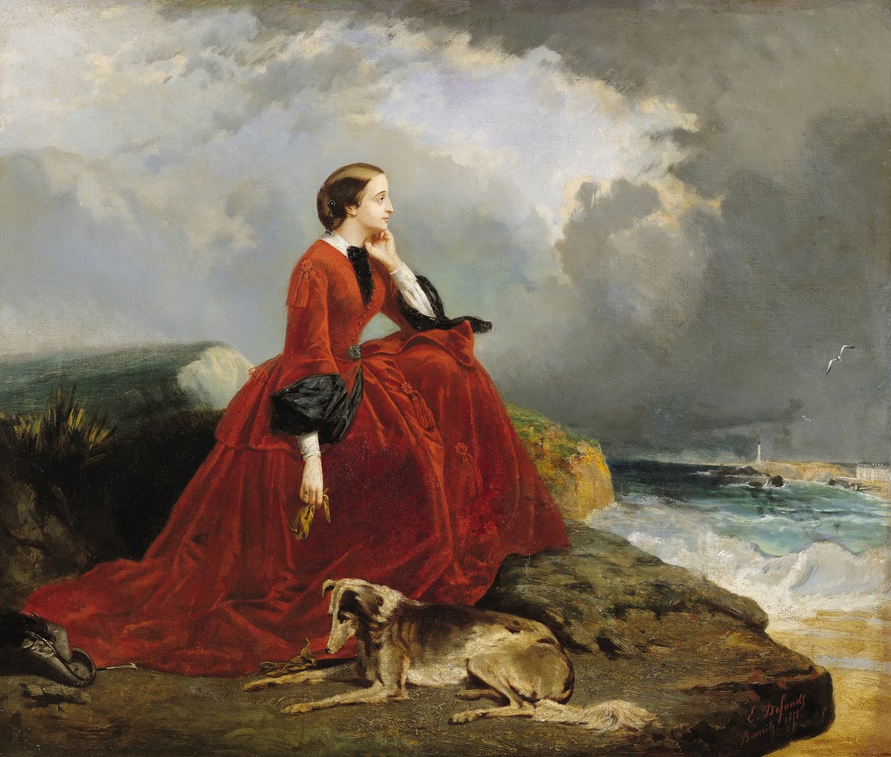 Keiserinne Eugenie 1826-1920 i Biarritz. av Emile Defonds