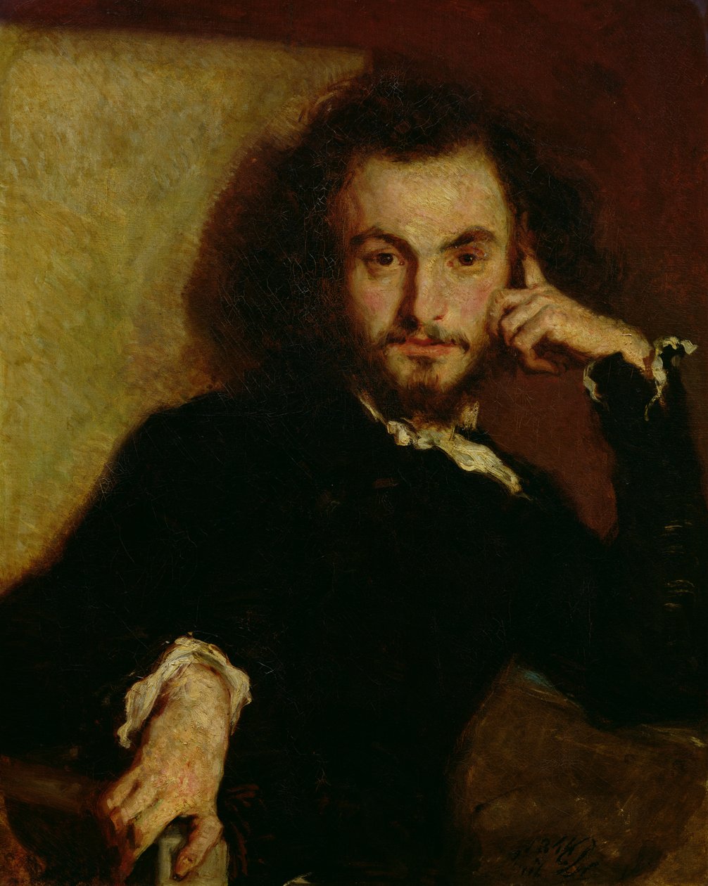 Portrett av Charles Baudelaire (1821-67) 1844 (olje på lerret) av Emile Deroy