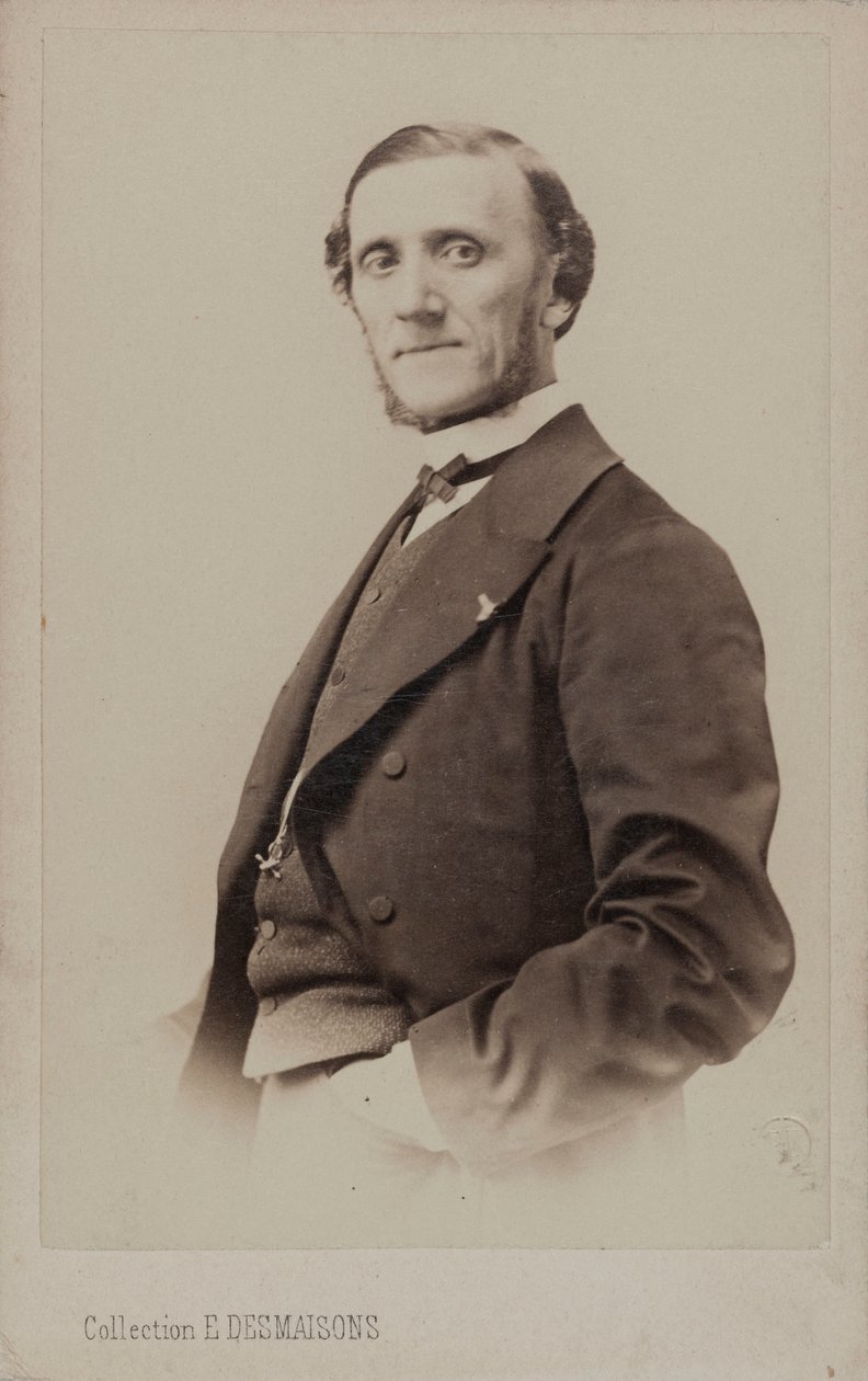 Portrett av pianisten og komponisten Jean-Henri Ravina 1818-1906. av Emile Desmaisons