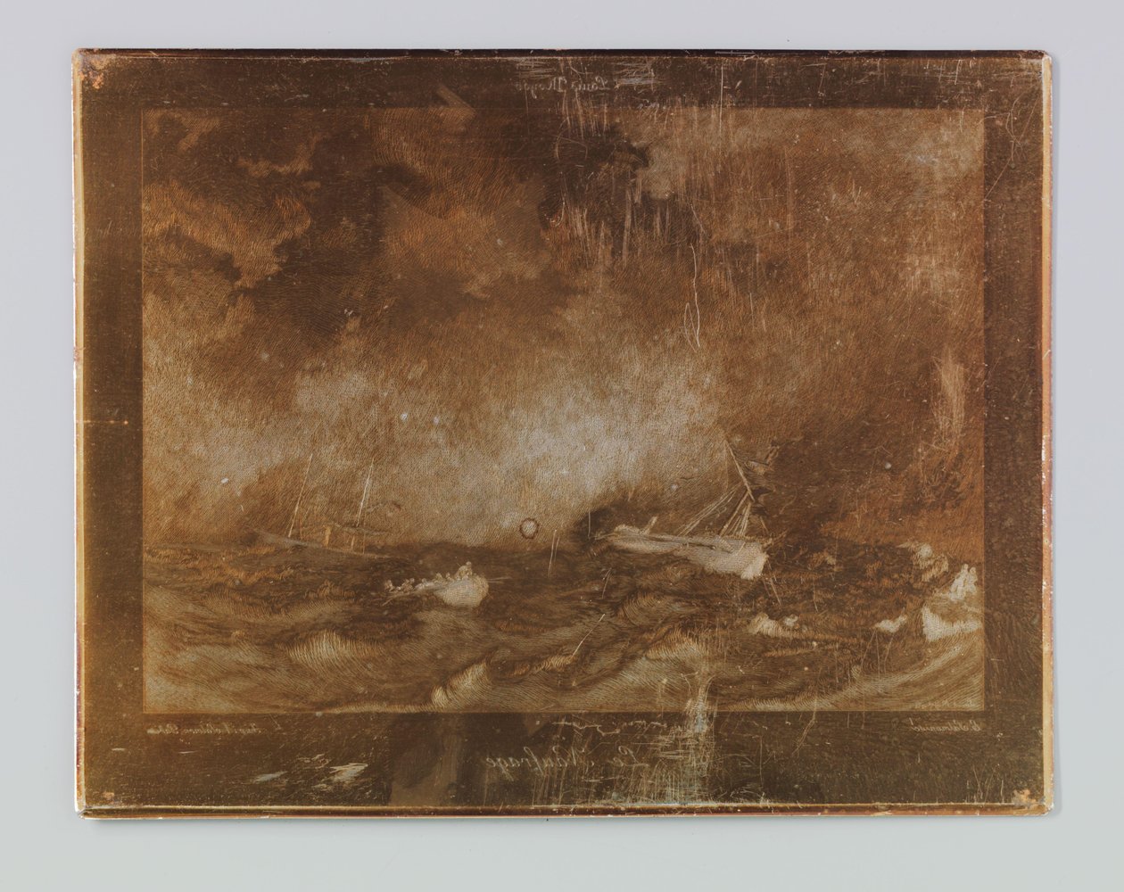Skipsvrak Le Naufrage av Emile Frédéric Salmon (signed by artist)