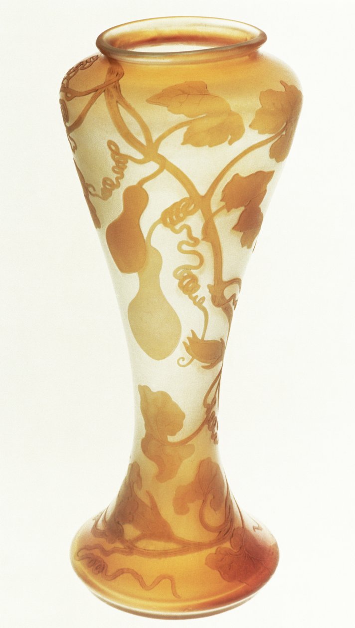 Vase fra Nancy, Frankrike, ca. 1900 (belagt, laminert og uklar glass) av Emile Galle