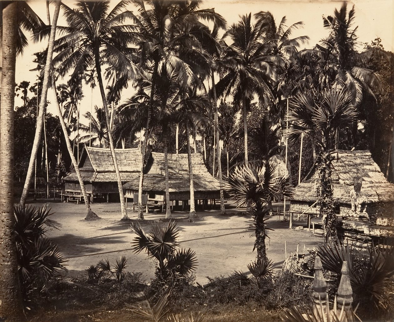 Bonzerie of the Great Pagoda, 1866. av Emile Gsell