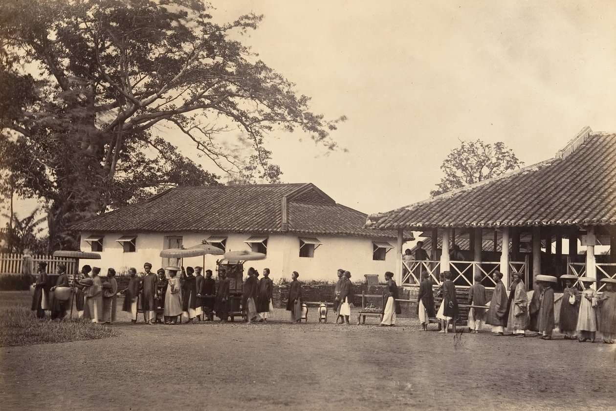 Bryllupsprosesjon, Cochin Kina, 1866. av Emile Gsell