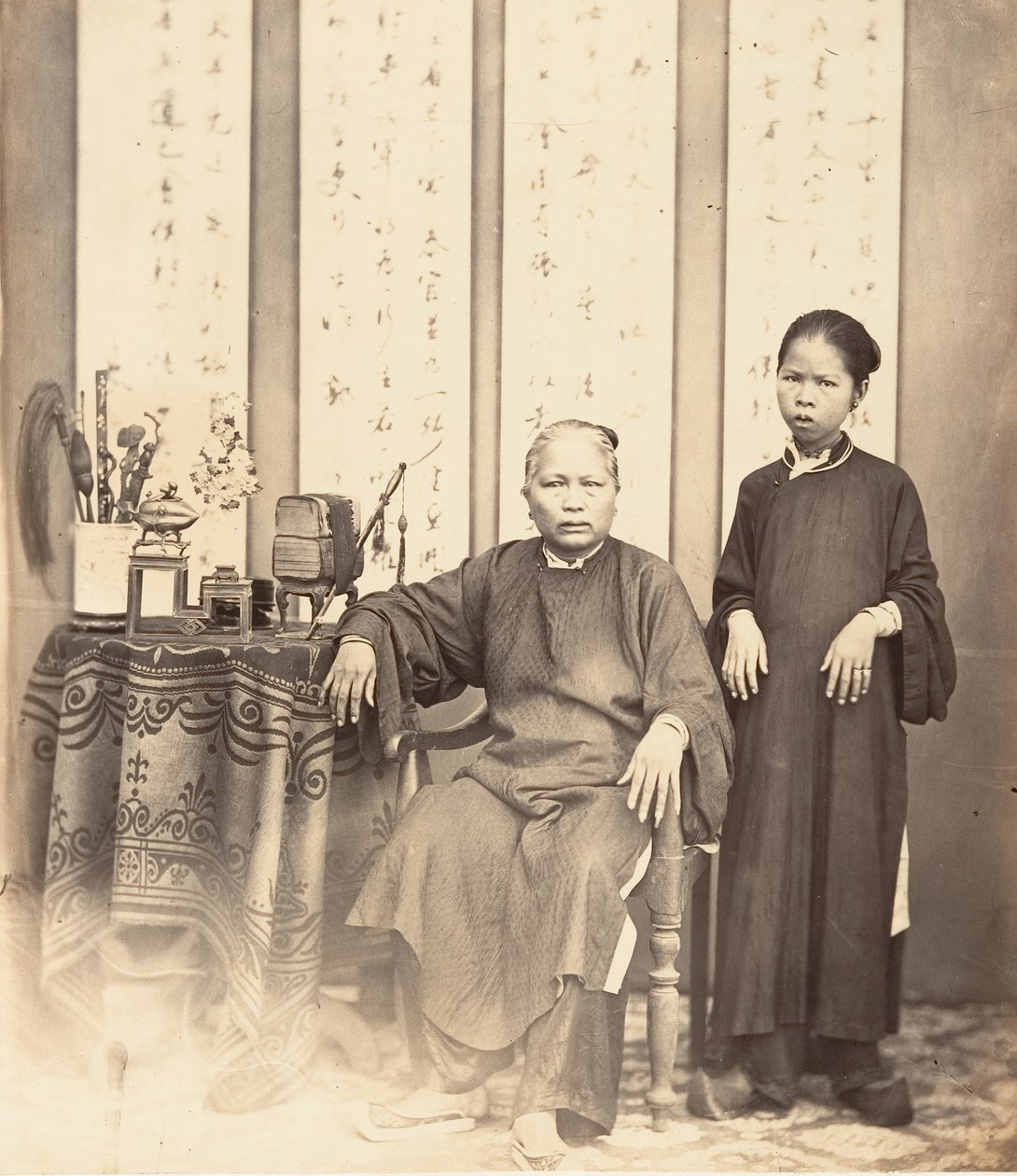 Annamesiske kvinner, Cochin Kina, 1866. av Emile Gsell
