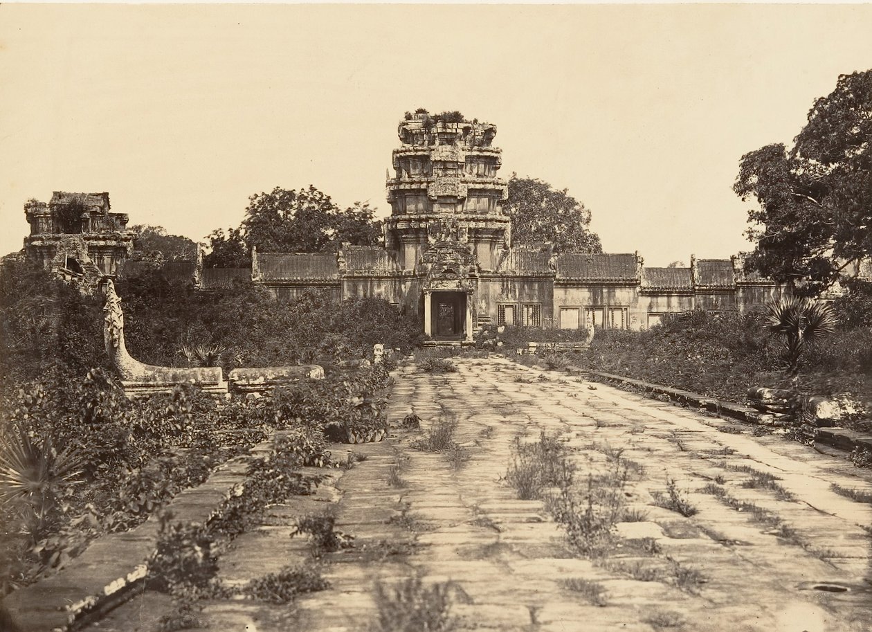 Great Pagoda West Gate av den første innhegningen, 1866. av Emile Gsell