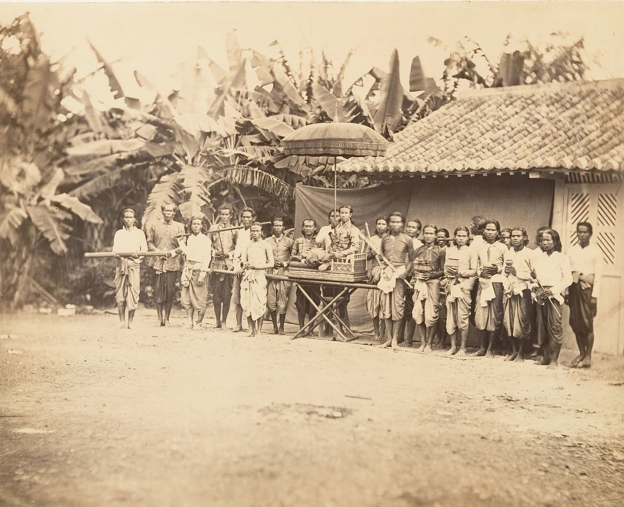 Den kambodsjanske prinsen og hans følge, 1866. av Emile Gsell