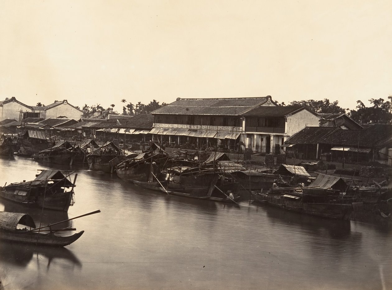 Utsikt over den kinesiske byen Cholen-ark nr. 3, Saigon, Cochin Kina, 1866. av Emile Gsell