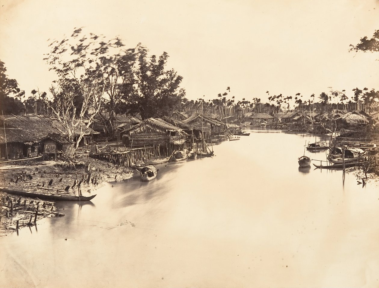 Utsikt over den kinesiske byen Cholen-ark nr. 6, Saigon, Cochinchina, 1866. av Emile Gsell