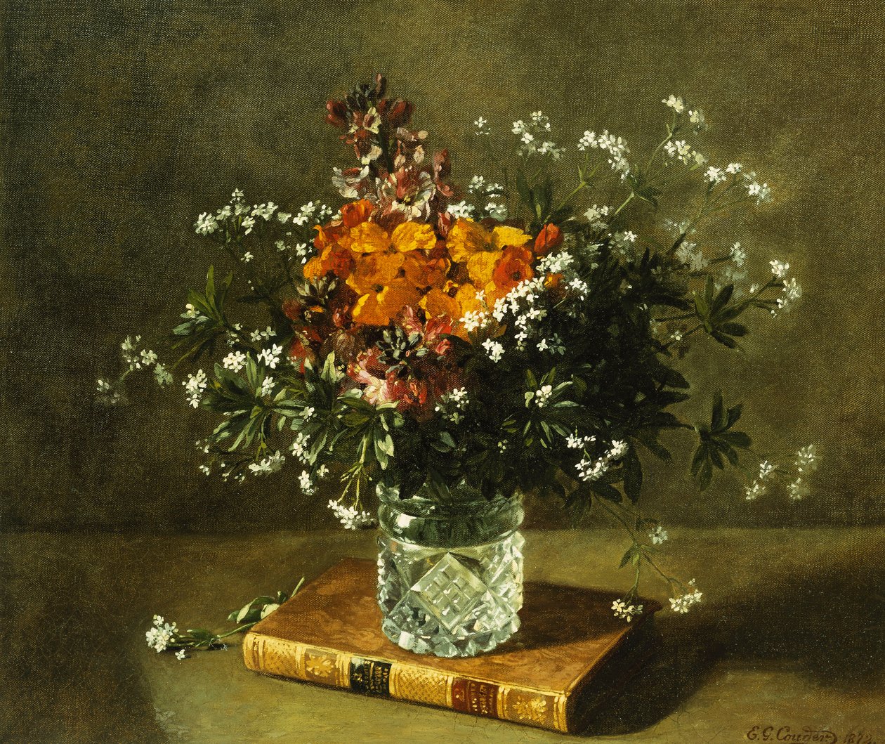 Et blomsterstilleben, 1872 av Emile Gustave Couder