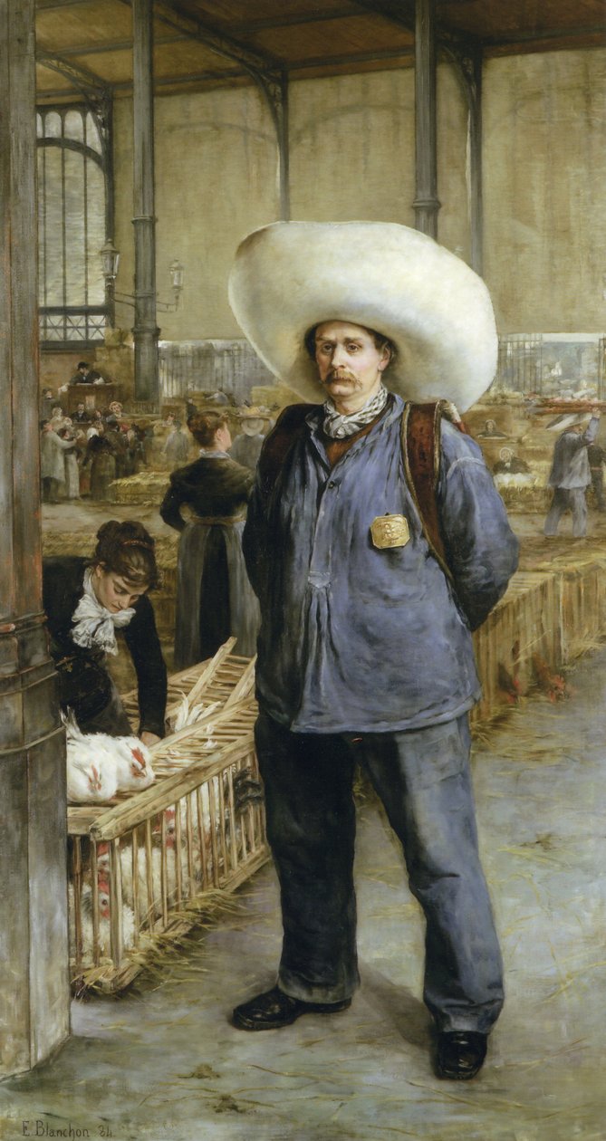 Portør på markedet i Les Halles av Emile Henri Blanchon