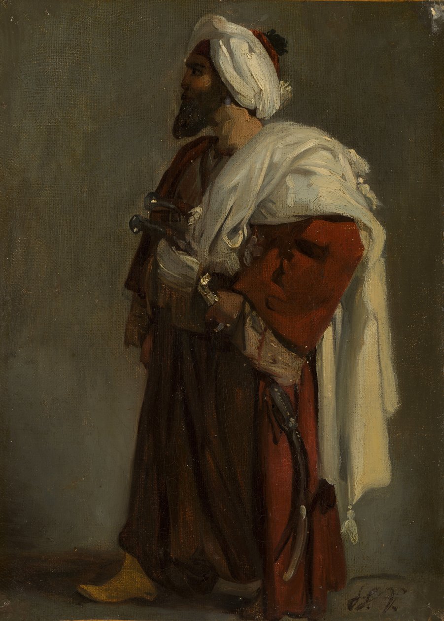 Arabisk kriger, ca. 1817-22. av Emile Jean Horace Vernet