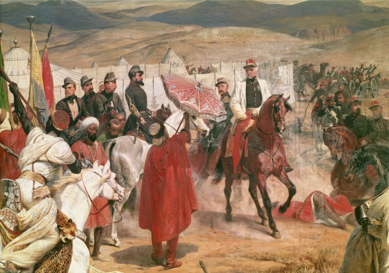 Marskalk Thomas Bugeaud (1784-1849) og oberst Joseph Vantini (Yousouf) (1808-66) under erobringen av Algerie, 1846 av Emile Jean Horace Vernet