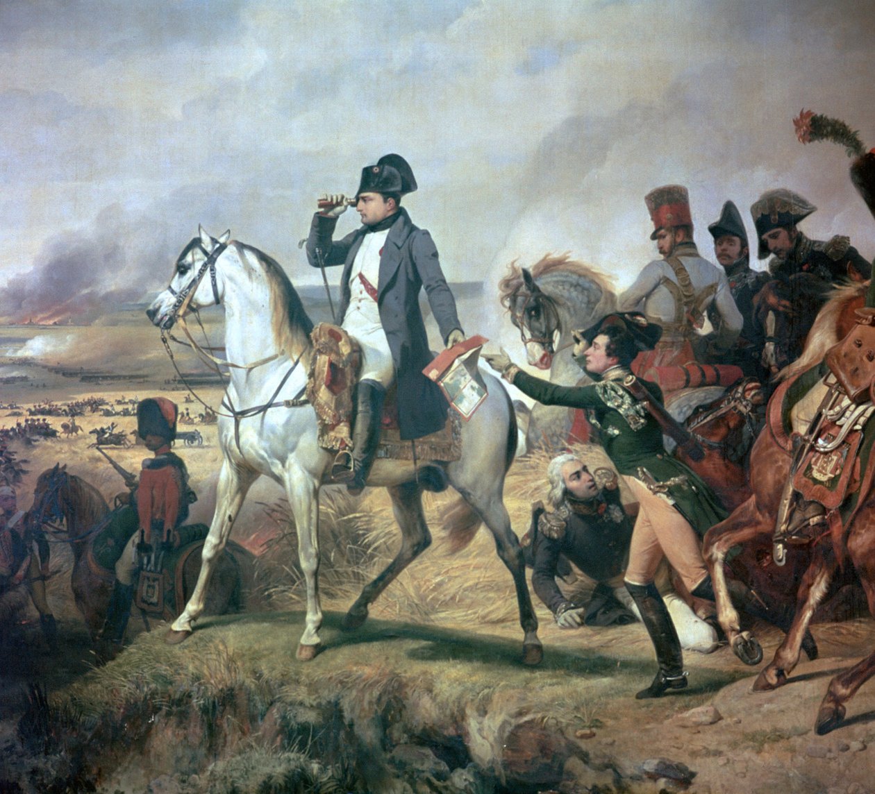 Napoleon i slaget ved Wagram, 1800-tallet. av Emile Jean Horace Vernet