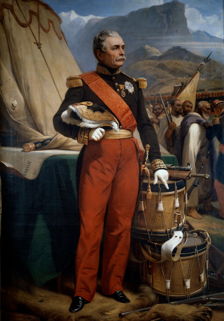 Portrett av Marechal Jacques Louis Cesar Alexandre Randon (1795-1871) under Algerie-ekspedisjonens kampanje i Kabilie i 1857. Maleri av Horace Vernet (1789-1863) av Emile Jean Horace Vernet