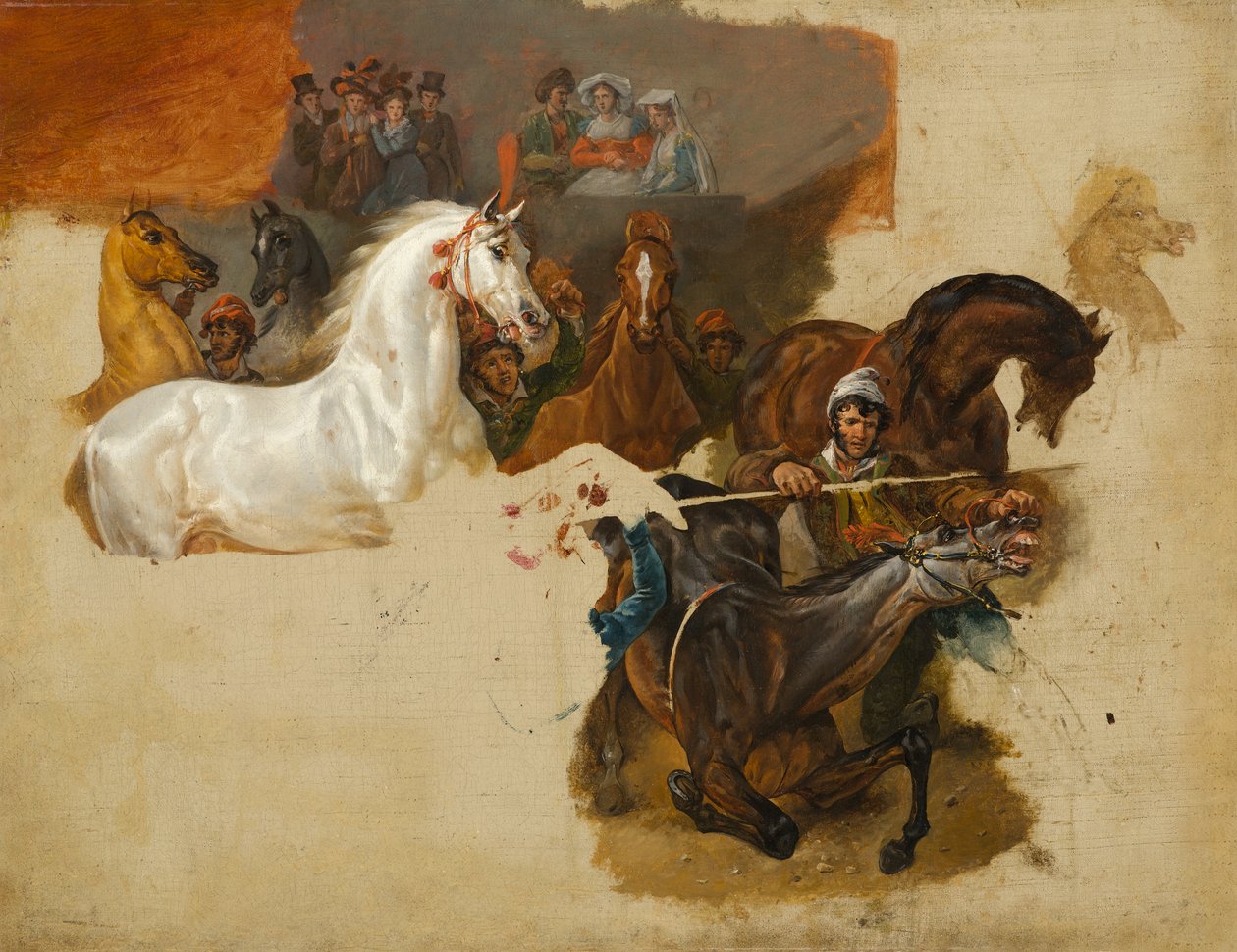 Race of the Riderless Horses, ca. 1820 av Emile Jean Horace Vernet