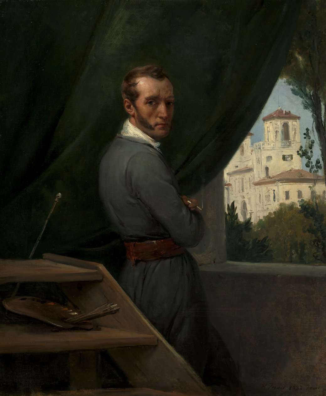 Selvportrett i Roma, 1832 av Emile Jean Horace Vernet