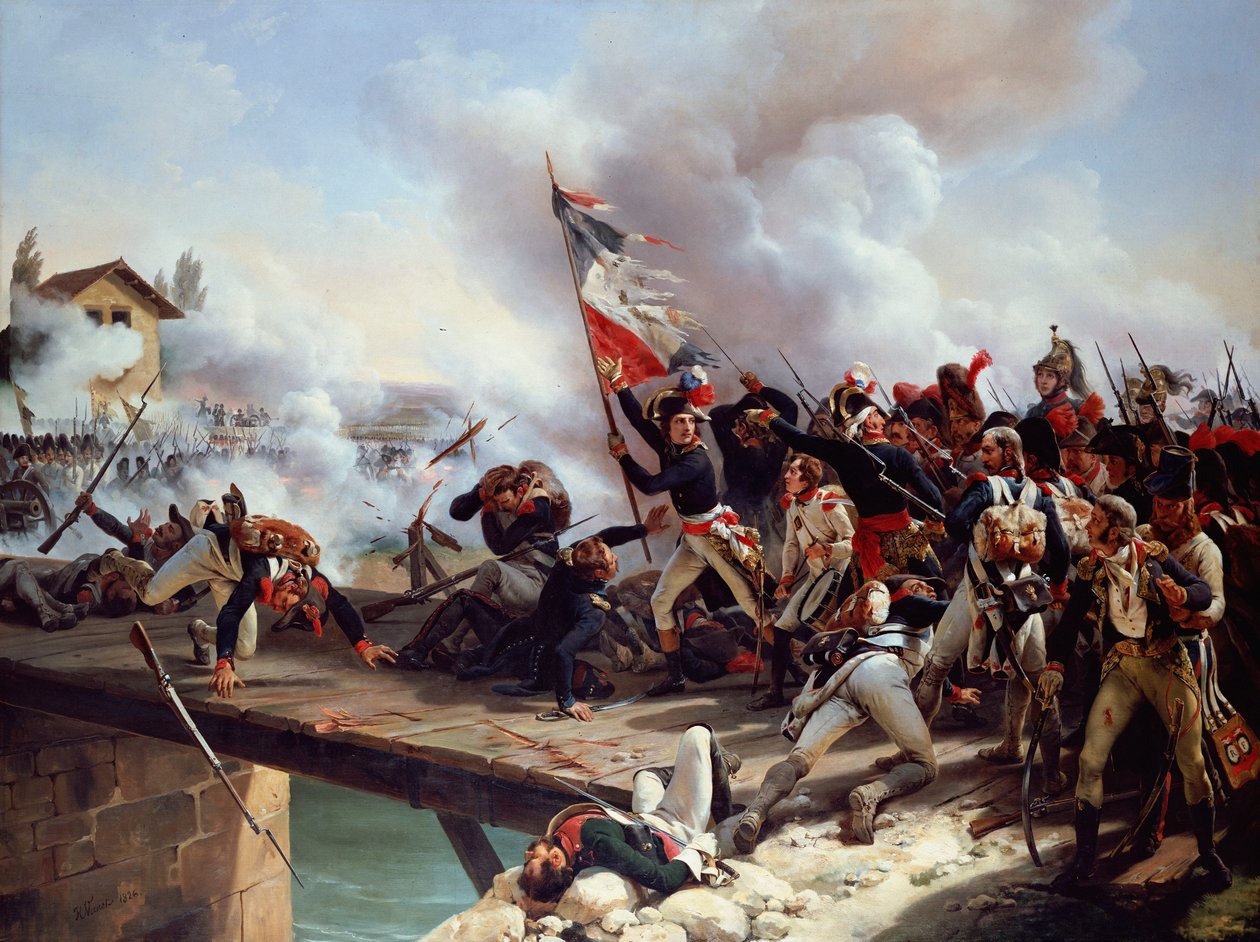 Slaget ved Pont d"Arcole, 1826 av Emile Jean Horace Vernet