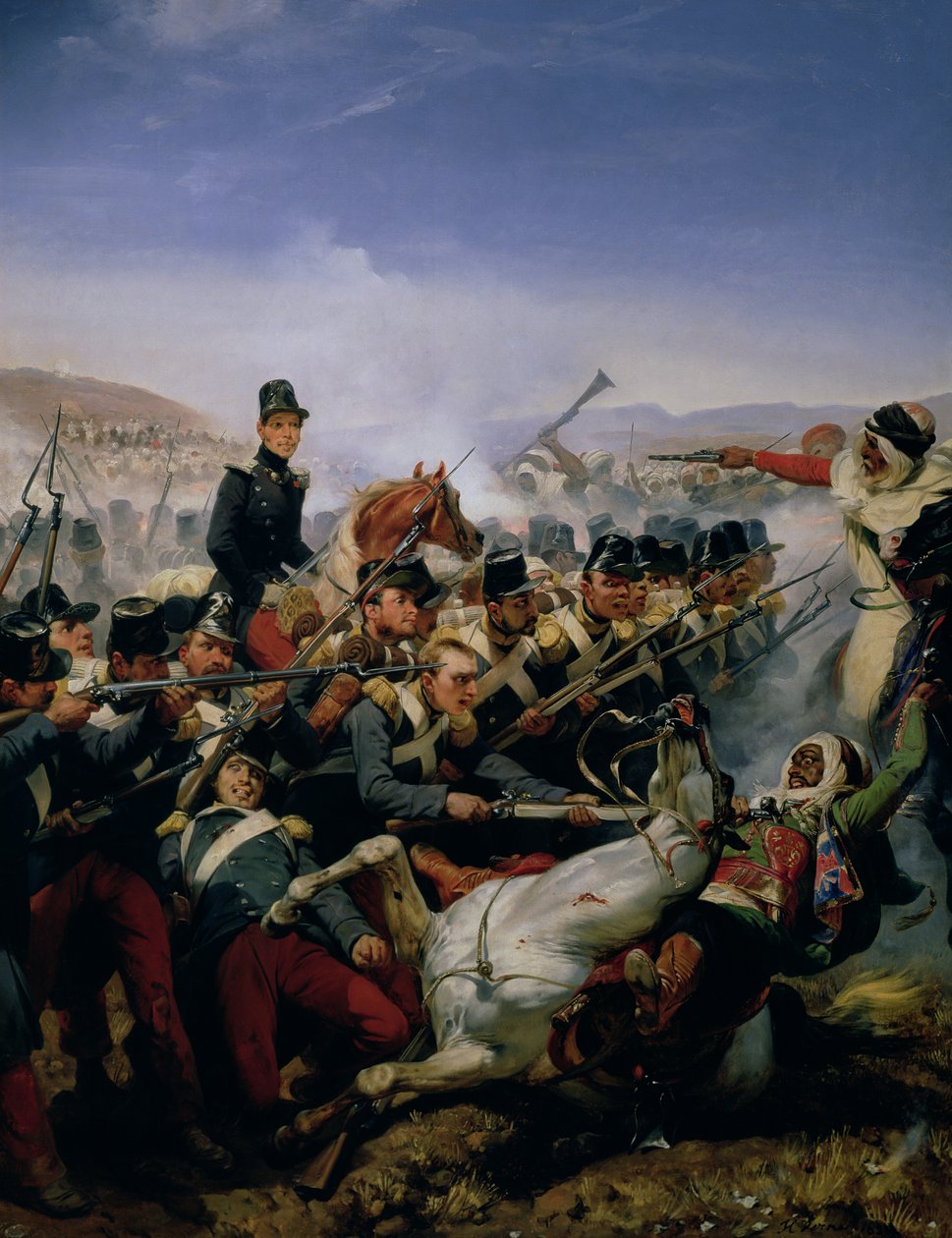 Slaget ved Somah, 1839 av Emile Jean Horace Vernet