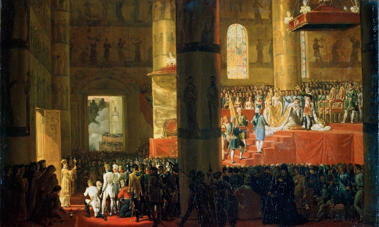 Kroningen av keiserinne Maria Feodorovna 5. april 1797, 1800-tallet. av Emile Jean Horace Vernet