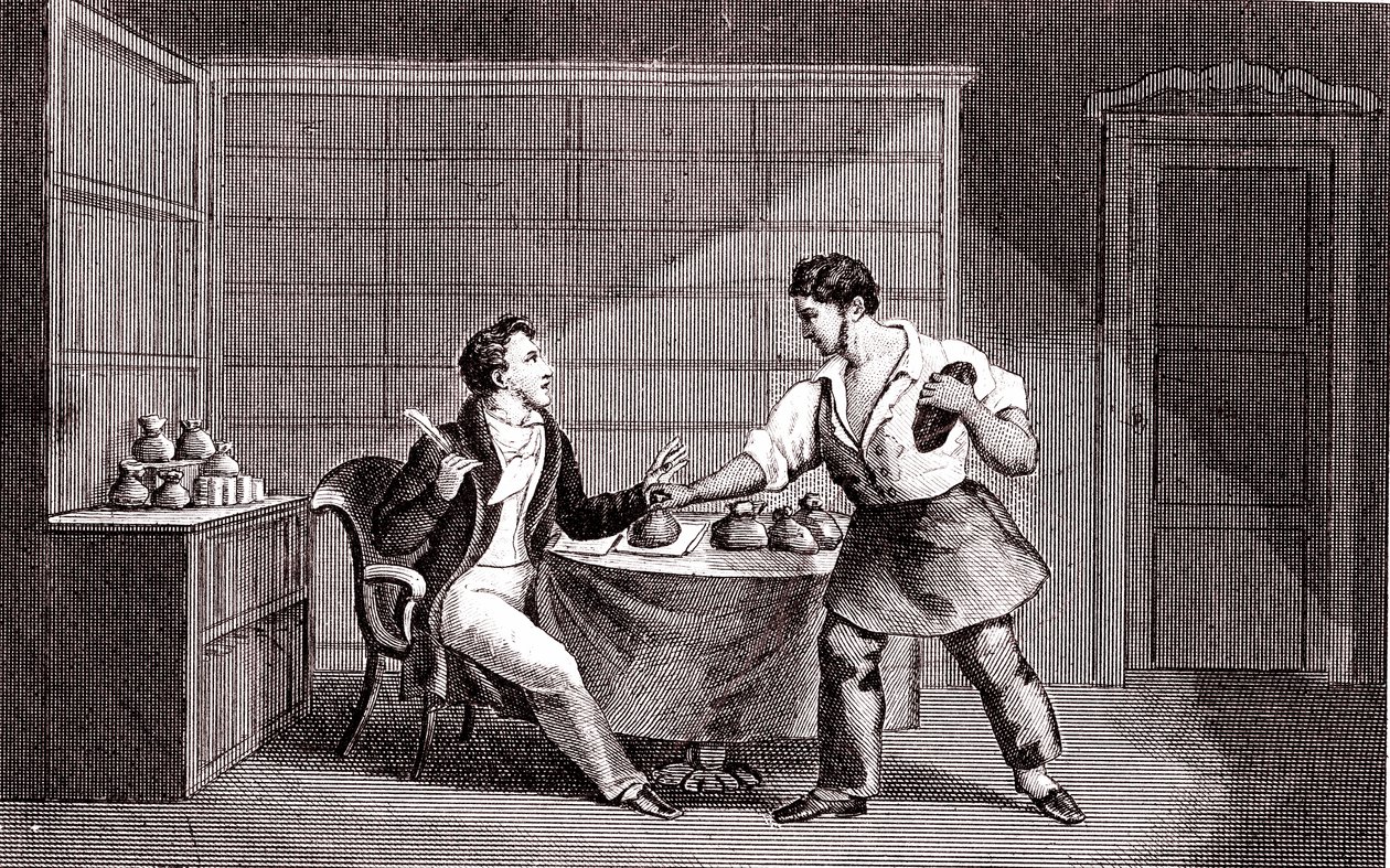 Skomakeren og finansmannen, Fable de La Fontaine av Emile Joseph Alexandre Gouget