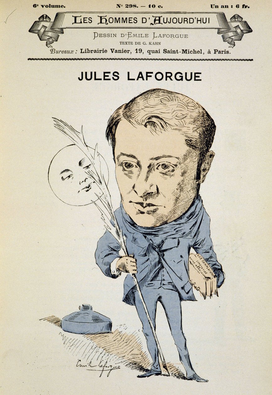 Portrett av Jules Laforgue. Cover ""Menn i dag"". n.d. 1800-tallet av Emile Laforgue