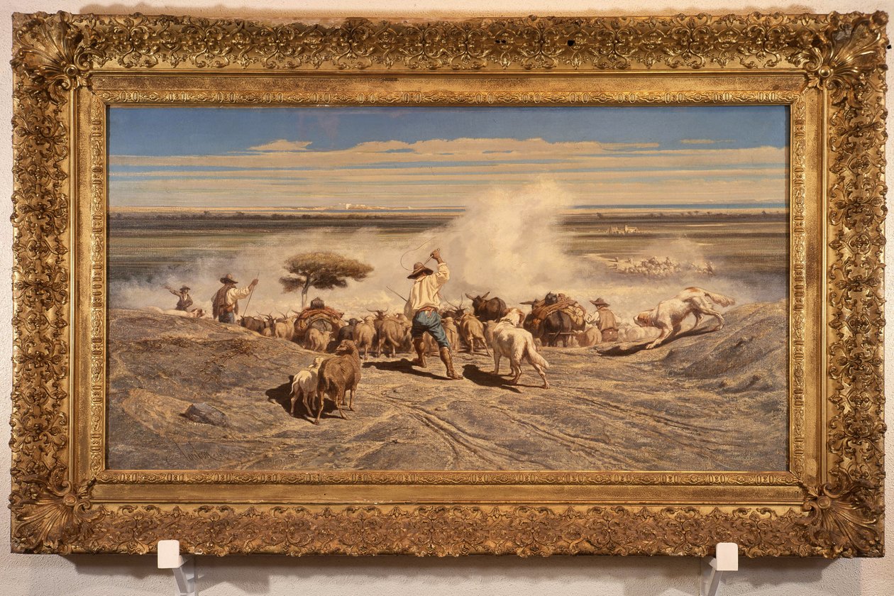 Flokkens retur av Emile Loubon (1809 - 1863), olje på lerret, 0,91 x 1,70 cm. Museum of Fine Arts i Toulon. av Emile Loubon