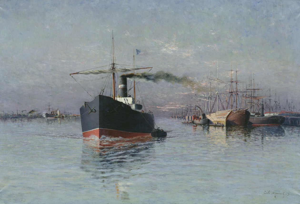 Den store dokken i Dunkirk, 1890 av Emile Maillard