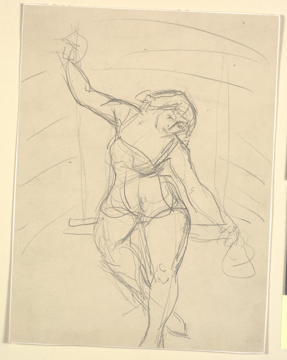 Kvinnelig kunstner sitter på trapes av Emile Othon Friesz