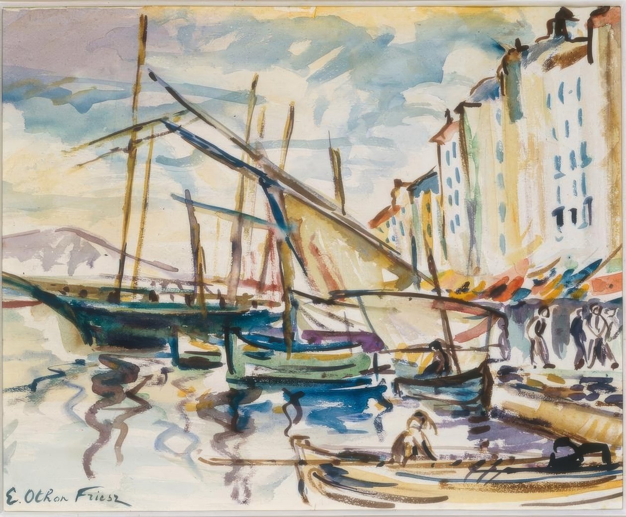 Toulon havn av Emile Othon Friesz