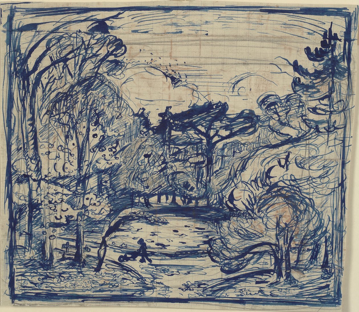 Skovinterieur med braendehugger. Côte de Grace, Honfleur. av Emile Othon Friesz