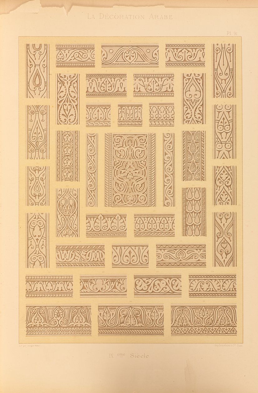 Moskeen i Ahmed-ibn-Touloun, 1885 av Emile Prisse dAvennes