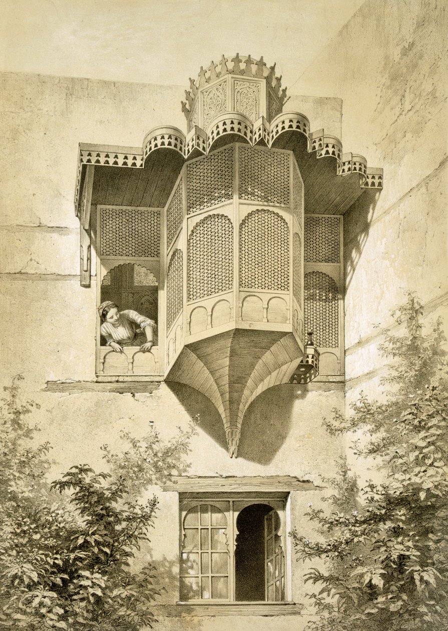 Kairo: Hus kalt Beyt El-Emyr (litt falleferdig), 1800-tallet av Emile Prisse d