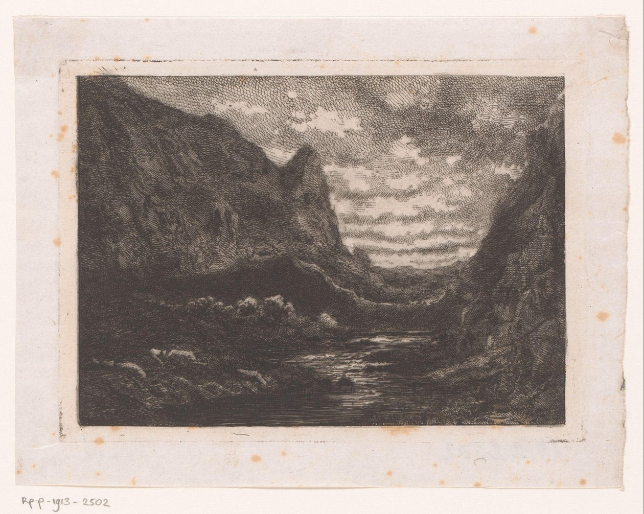 fjellvann av Emile Puttaert (attributed to)