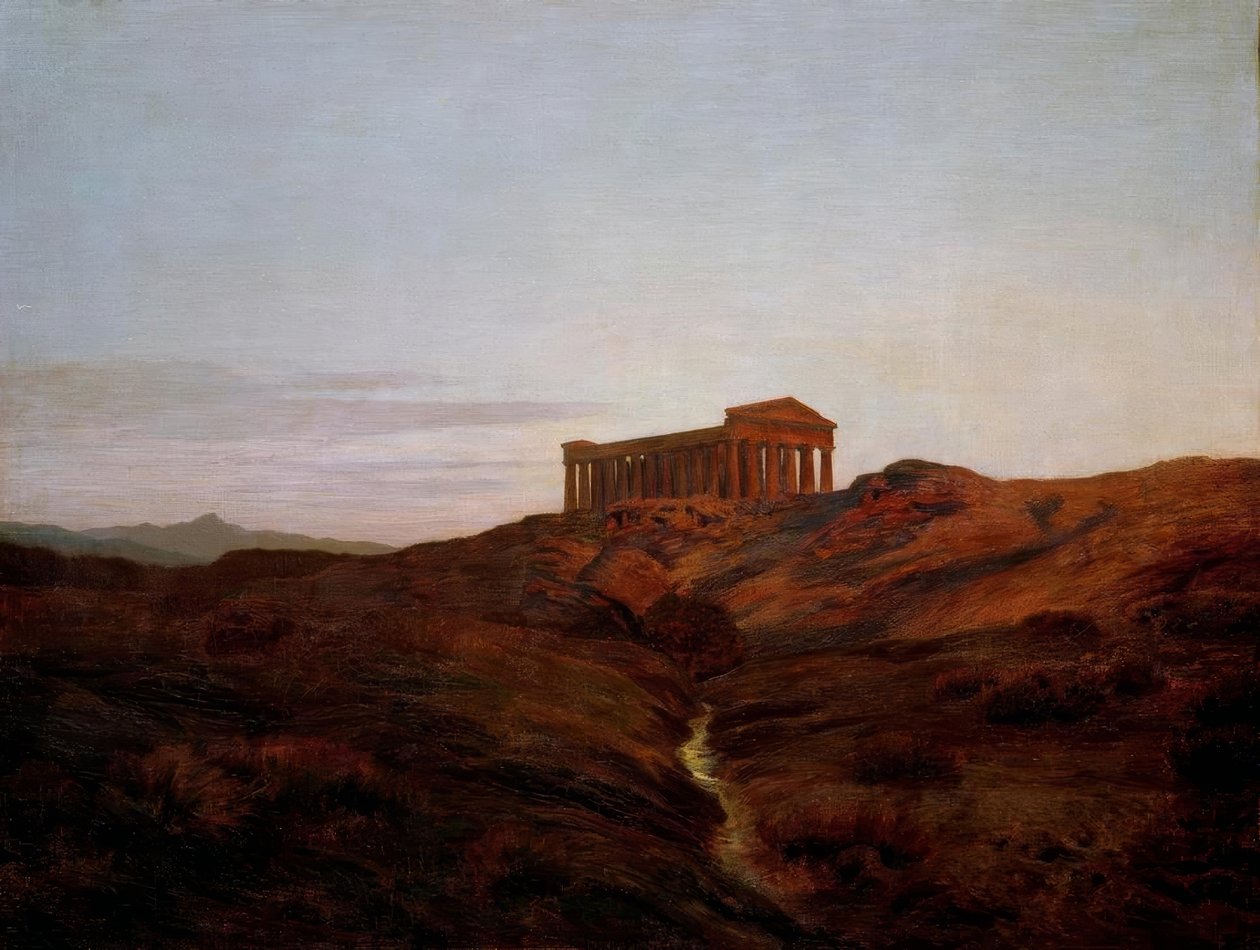 Gammelt land, tempelet til Segesta på Sicilia av Marie Auguste Emile Rene Menard