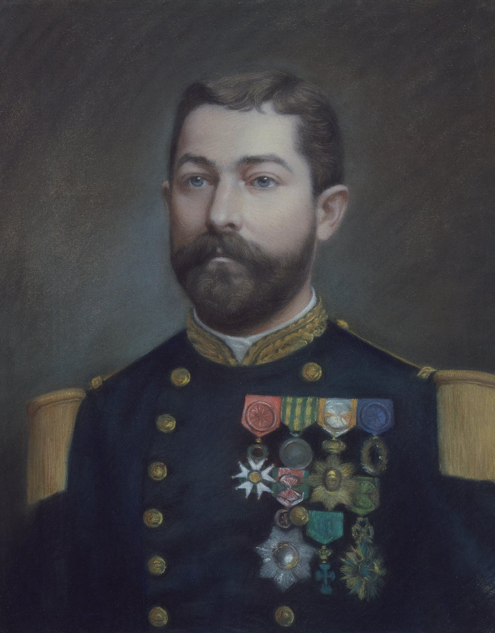 Portrett av Emile Commander Duboc (1852 - 1935), helten fra erobringen av Tonkin (maleri) av Emile Richard Haumont
