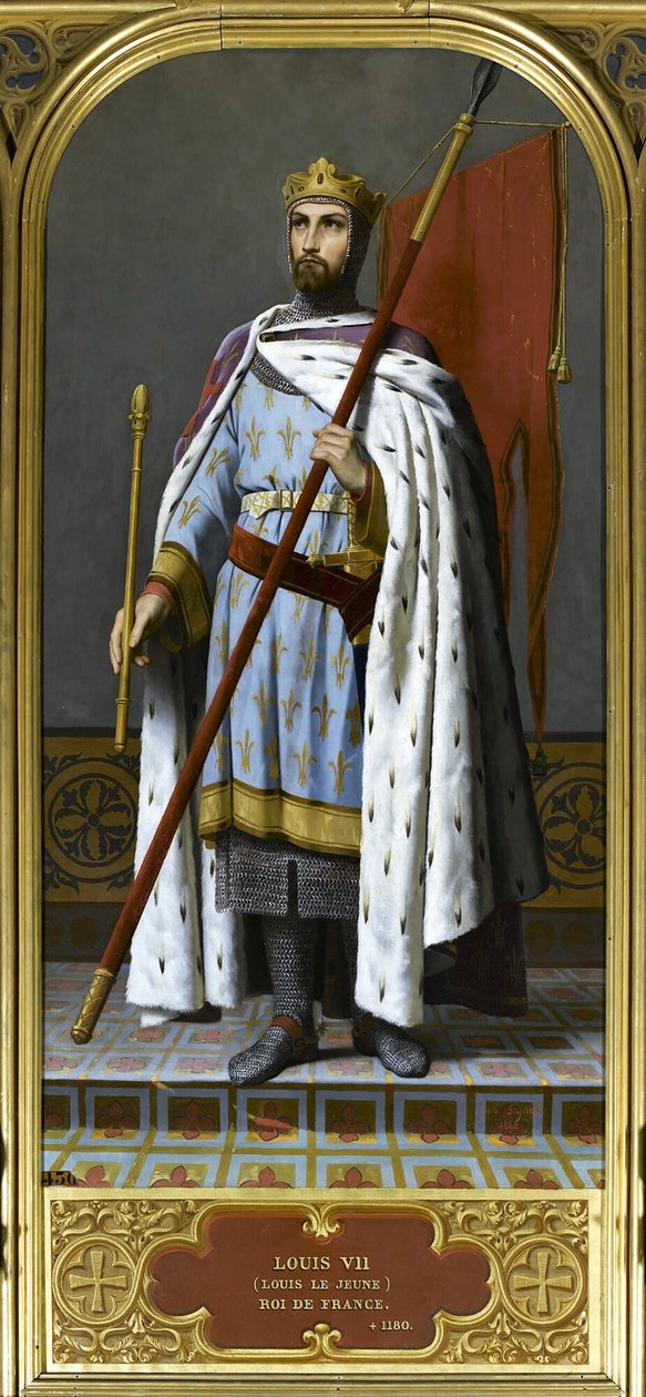 Kong Ludvig VII av Frankrike 1120-1180, 1842. av Emile Signol