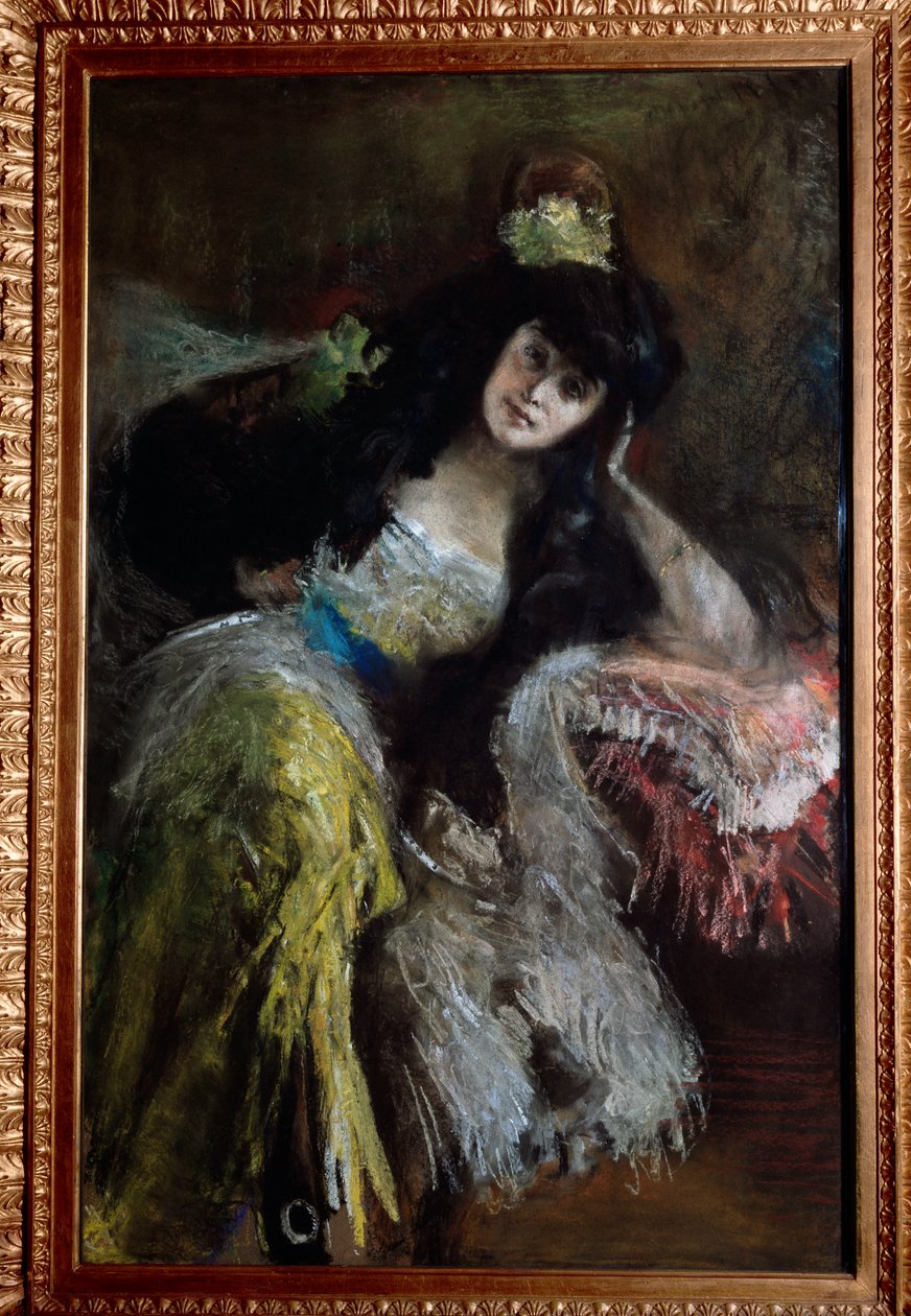 Portrett av markisen Emilia Sommi Picenardi (olje på lerret av Emilio Gola