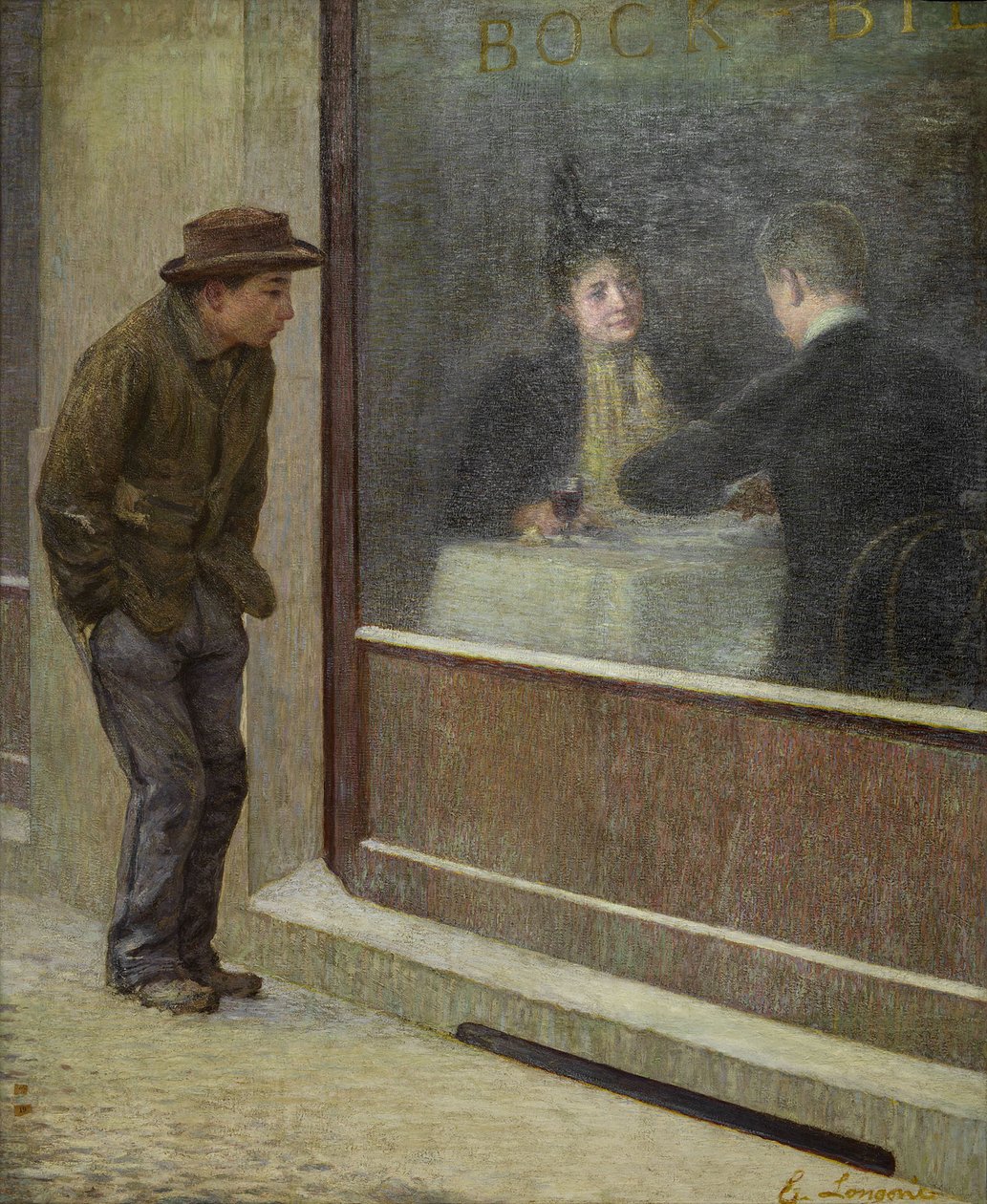 Refleksjoner av en sulten mann eller sosiale kontraster, 1894. av Emilio Longoni
