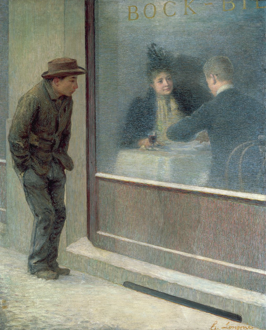 Refleksjoner av en sultende mann eller sosiale kontraster, 1894 av Emilio Longoni