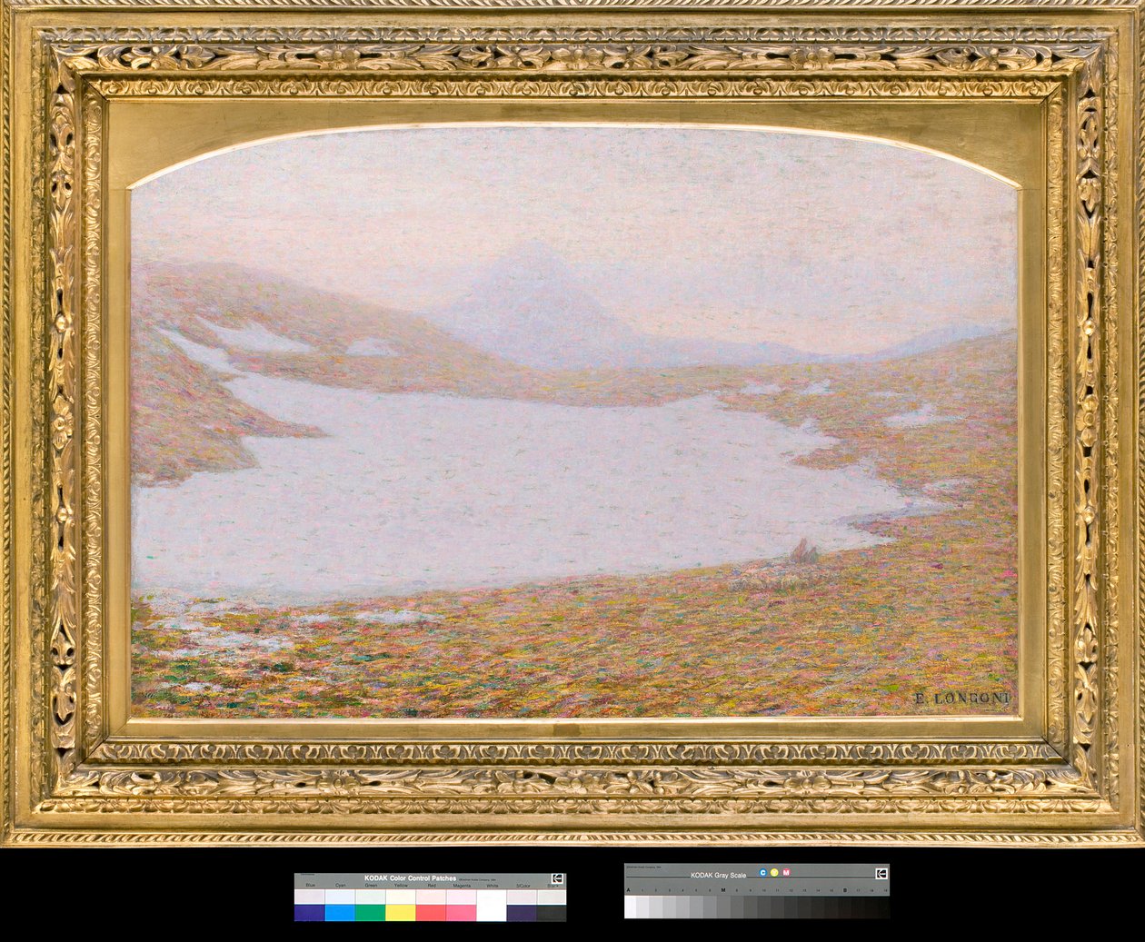 Vår i høyfjellet (Fjell om våren) Maleri av Emilio Longoni (1859–1932) 1912 Privat samling av Emilio Longoni