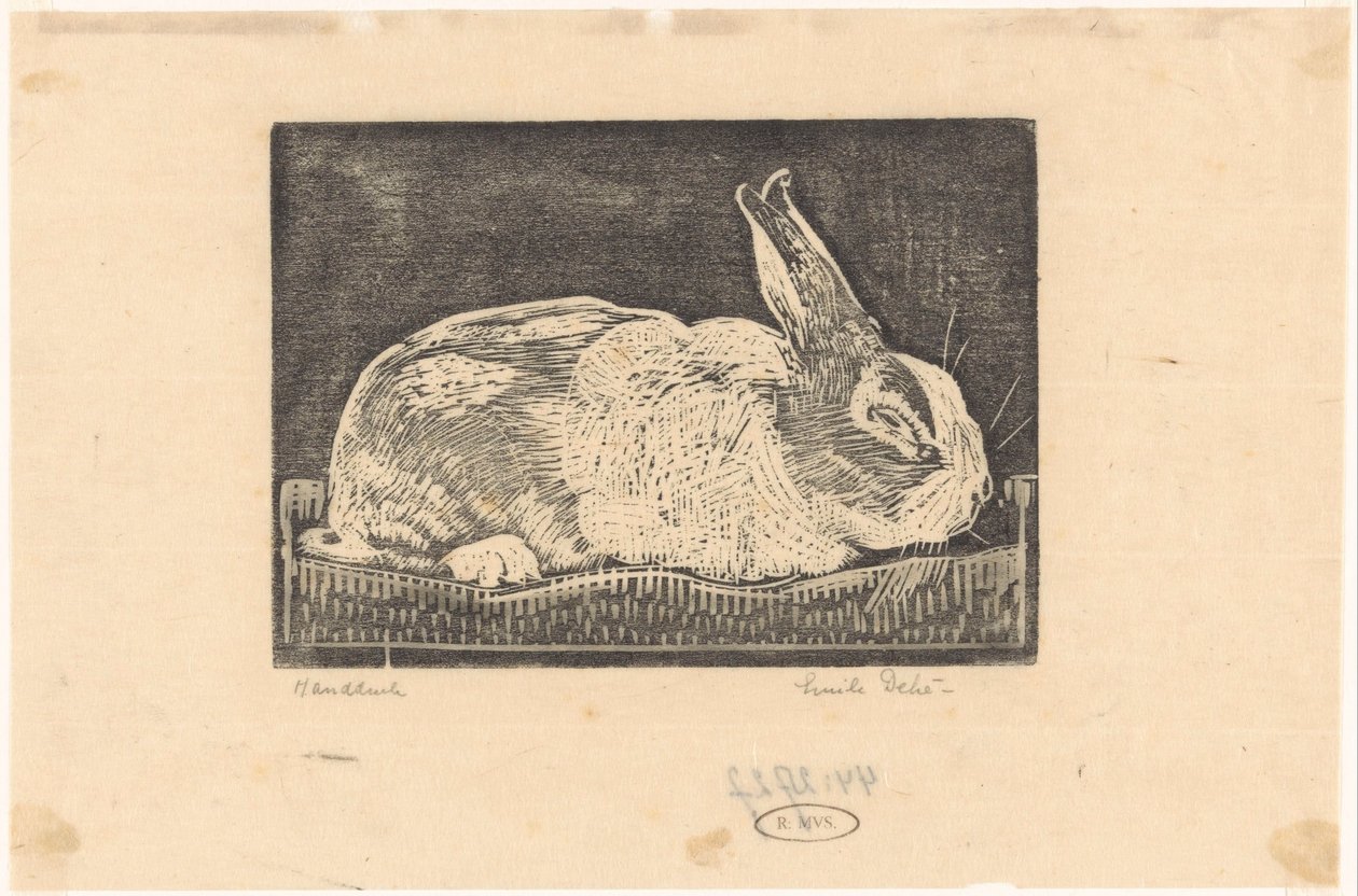 Kanin av Emilius Wilhelmus Dehé (signed by artist)