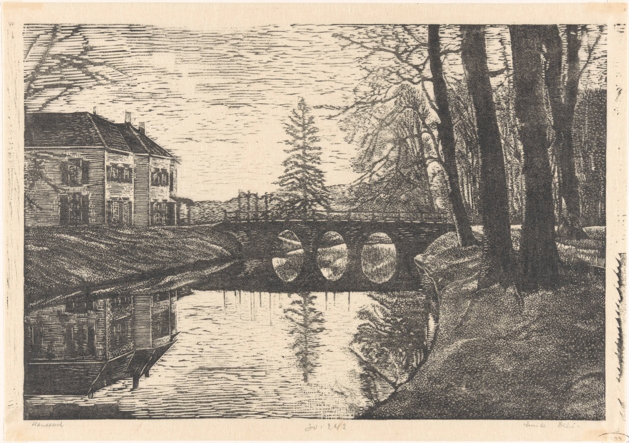Gamle Retten i Bergen av Emilius Wilhelmus Dehé (signed by artist)