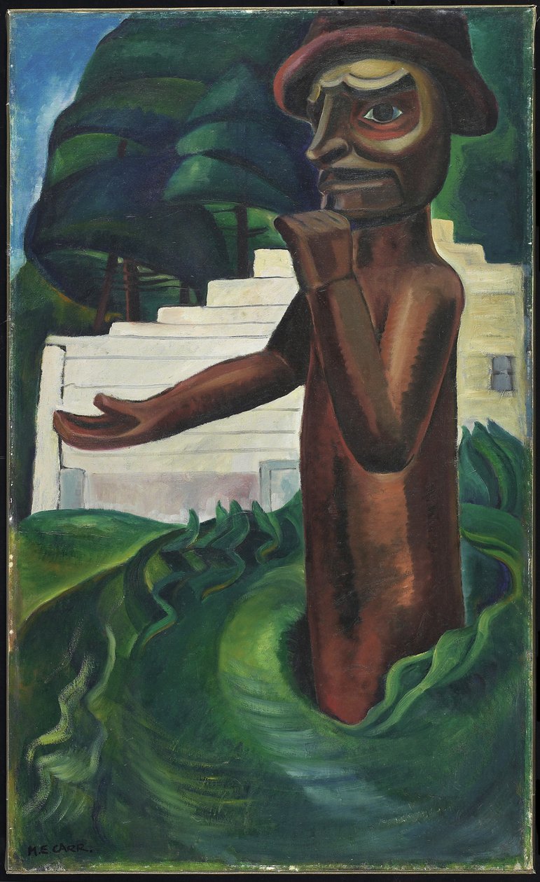 Potlatch Welcome, ca. 1928 (olje på lerret) av Emily Carr